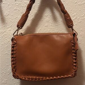 Elegant Urban Expression Brown Leather Handbag